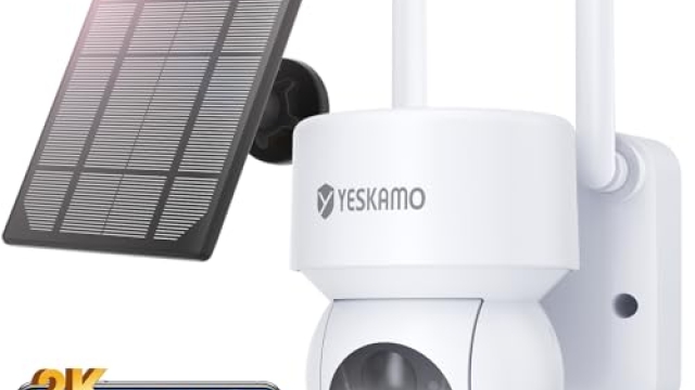 YESKAMO 2K Cámara Vigilancia WiFi Exterior con Panel Solar Batería 15000mAh 360Grados, IP Cámara Inalámbrica PTZ sin Cable Domicilio IP67, Detección de Movimiento Audio Bidireccional, Dq201-blanca